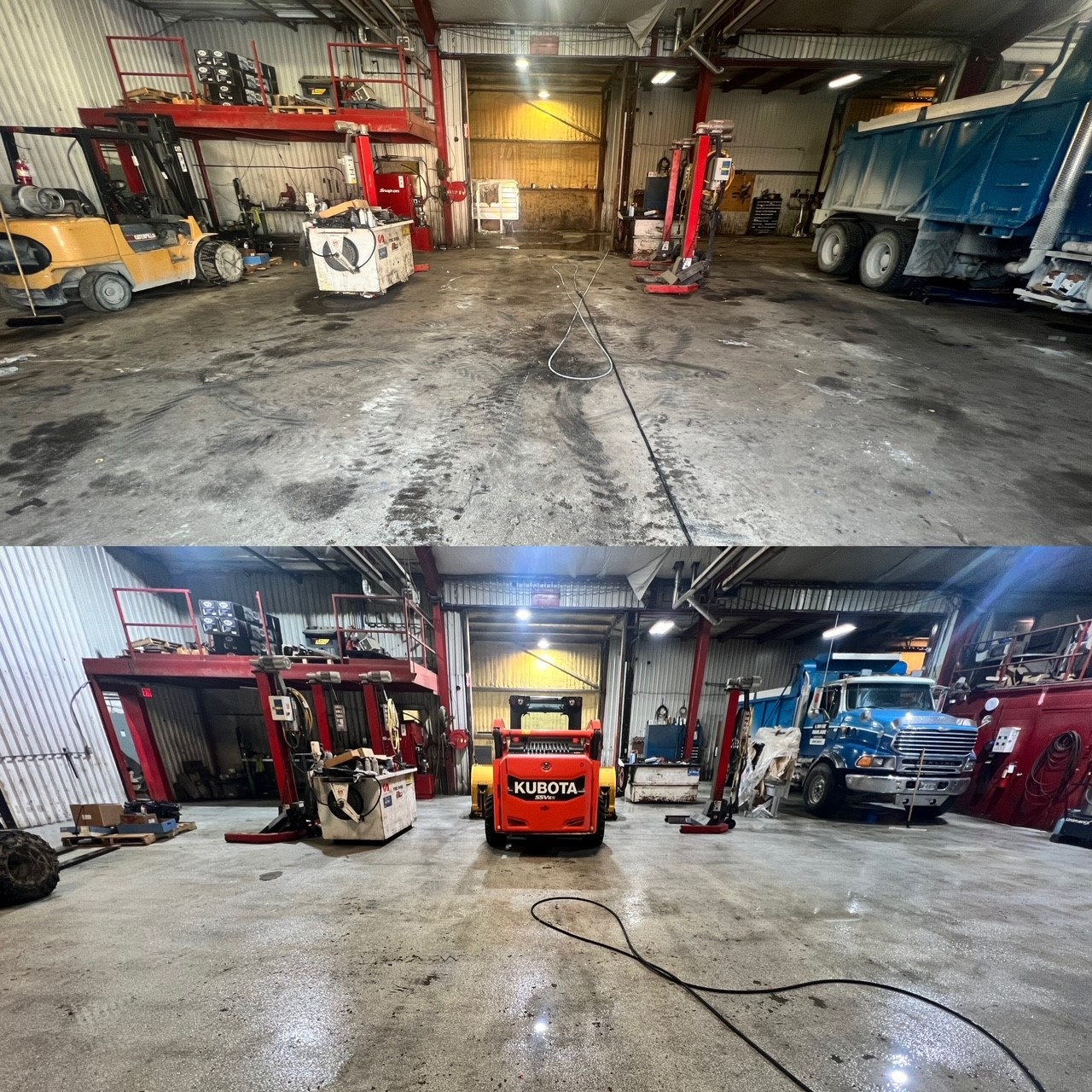 Garage floor cleaning